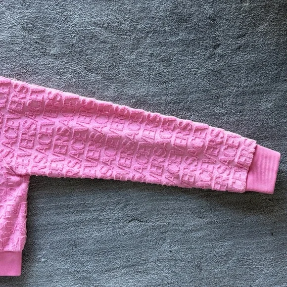 Woman's Cropped Versace Pink Zip Up Jacket - Picture 5 of 8